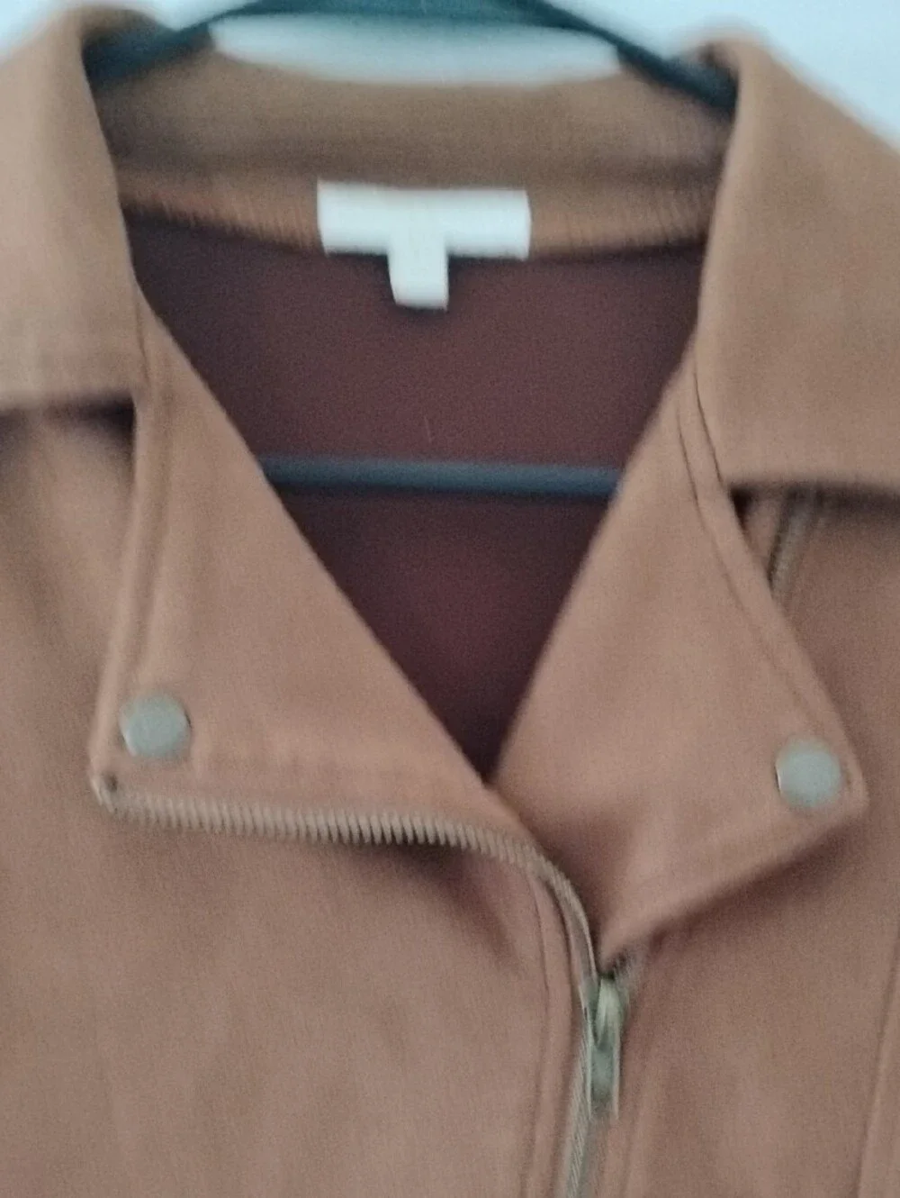 Girls Chelsea & Violet Cropped Moto Jacket in Camel Brown